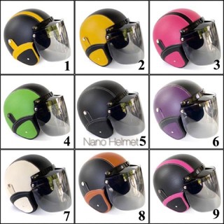 Helm Bogo Kaca Datar Flat Standart Retro SNI Full Kulit Warna Murah REAL PICTURE | Shopee Indonesia