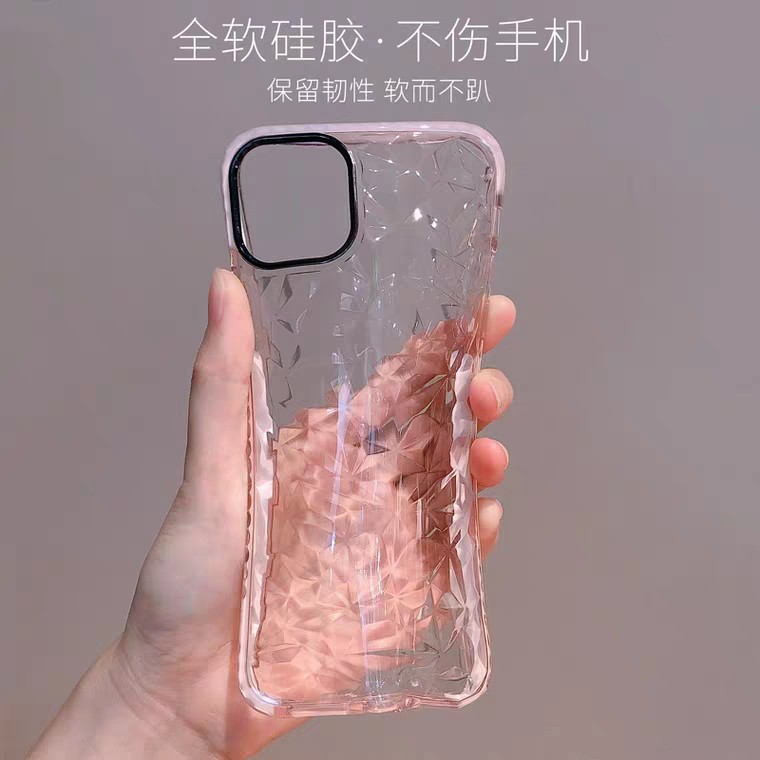case iPhone transparan berlian pola shell iPhone 11 Pro Max shell penuh anti-jatuh