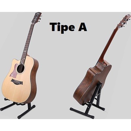 Stand Penyangga gitar Berdiri bass biola Tripod Foldable Guitar Holder