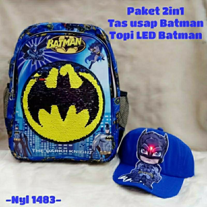 Ransel usap berubah 2 gambar karakter GRATIS TOPI LED