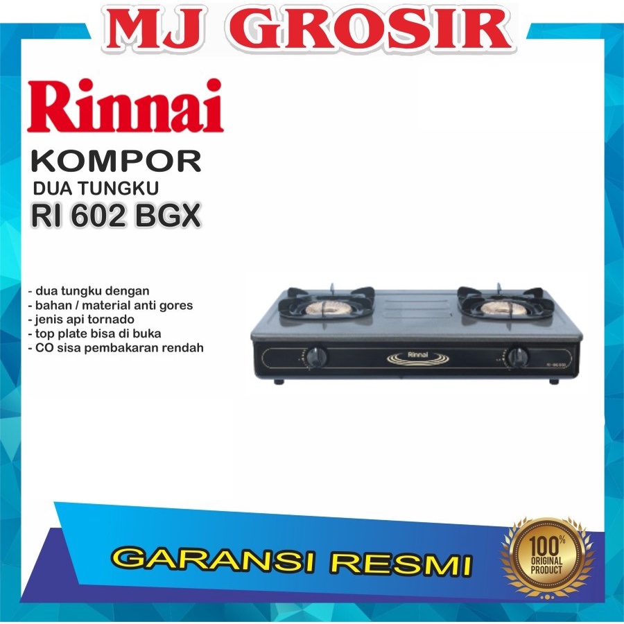 PROMO KOMPOR 2 TUNGKU MURAH RINNAI RI 602 BGX RI602BGX TORNADO