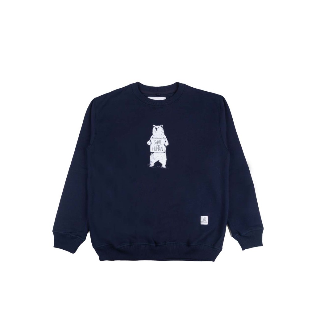 Sweater Reclays Save The Human Crewneck Navy