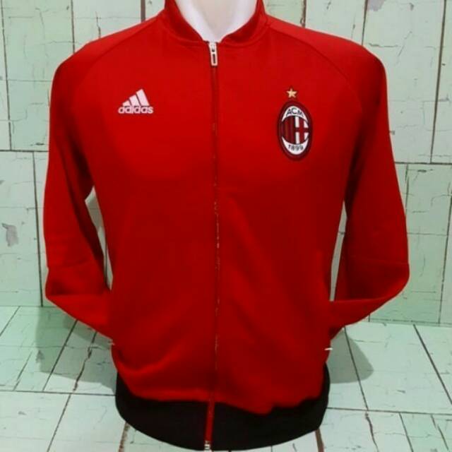 JAKET AC MILAN ATHEM RED 2016/2017 GRADE ORI