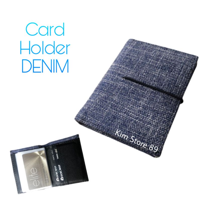 Dompet CardHolder Kartu Nama Pria Wanita Bahan Denim Limited Edition