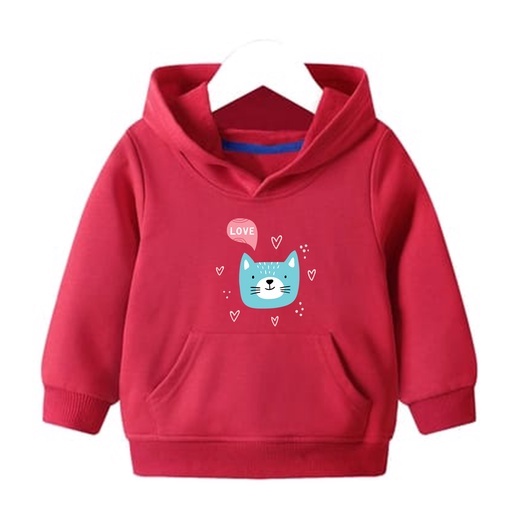 Hoodie Anak Cat love Sweater Anak Fleece Pakaian Anak