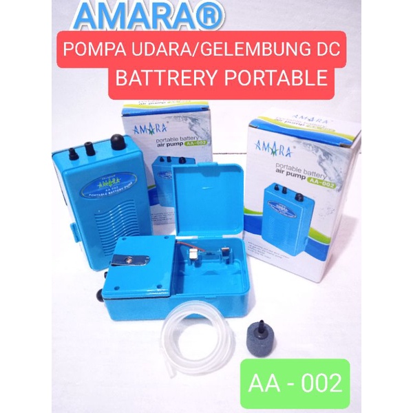 AERATOR / MESIN GELEMBUNG UDARA DC UNTUK MEMANCING MERK Amara AA-001(1Lubang) bonus selang tambahan plus batu aerator