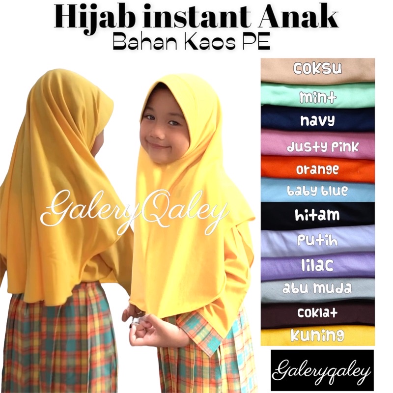HIJAB INSTANT ANAK BAHAN KAOS PE / HIJAB ANAK SEKOLAH / HIJAB INSTANT SIMPLE