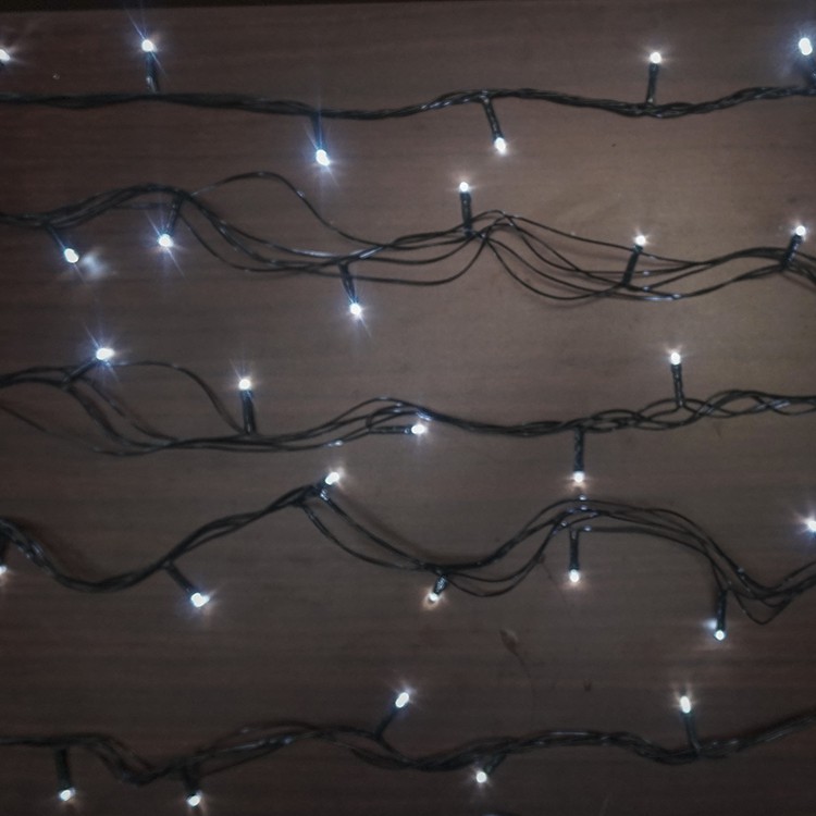 Lampu Natal LED 100 Lampu Clear Putih Kualitas -Lampu Pohon Natal -Led Murah