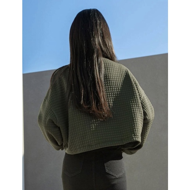SWEATER CROP - KOREAN SWEATER- SALVIA SWEATER