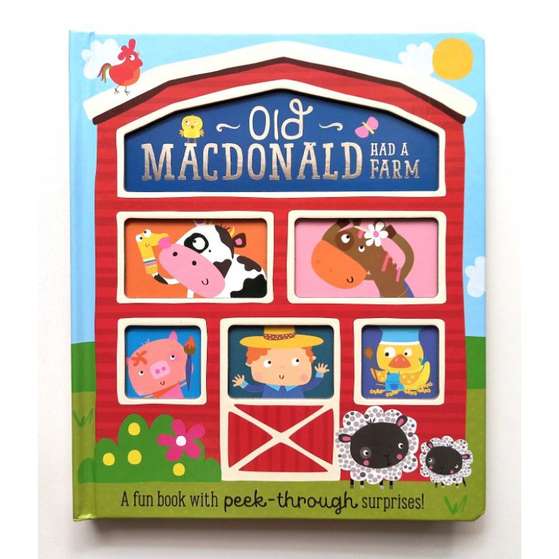 Buku Anak Old Macdonald Had a Farm Board Book with Peek-Through Surprises
