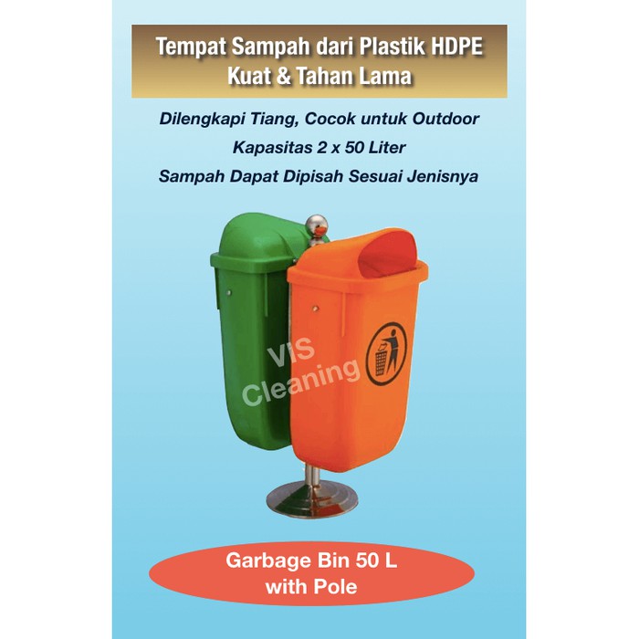 Garbage Bin 50 L (double ) with pole