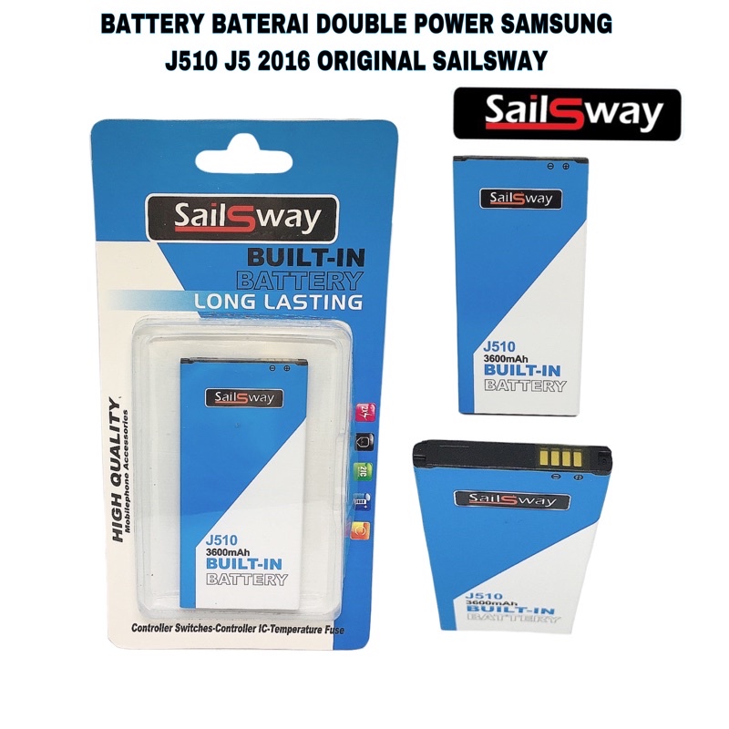 BATTERY BATERAI DOUBLE POWER SAMSUNG J510 J5 2016 ORIGINAL SAILSWAY