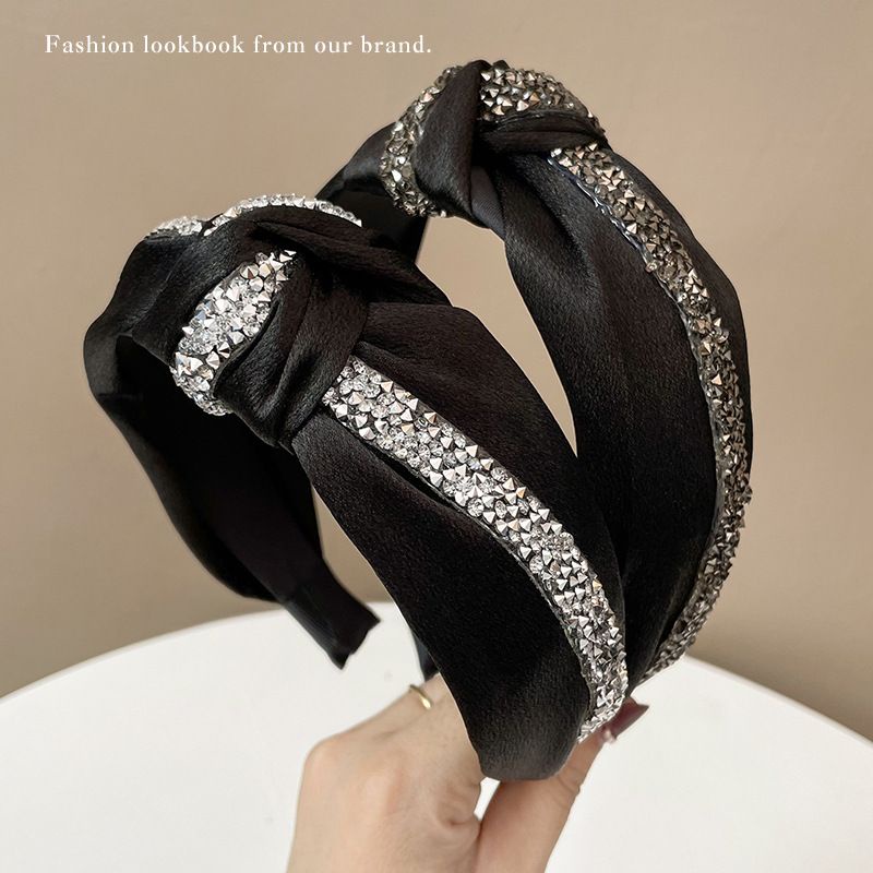 bando silang glitter  hitam