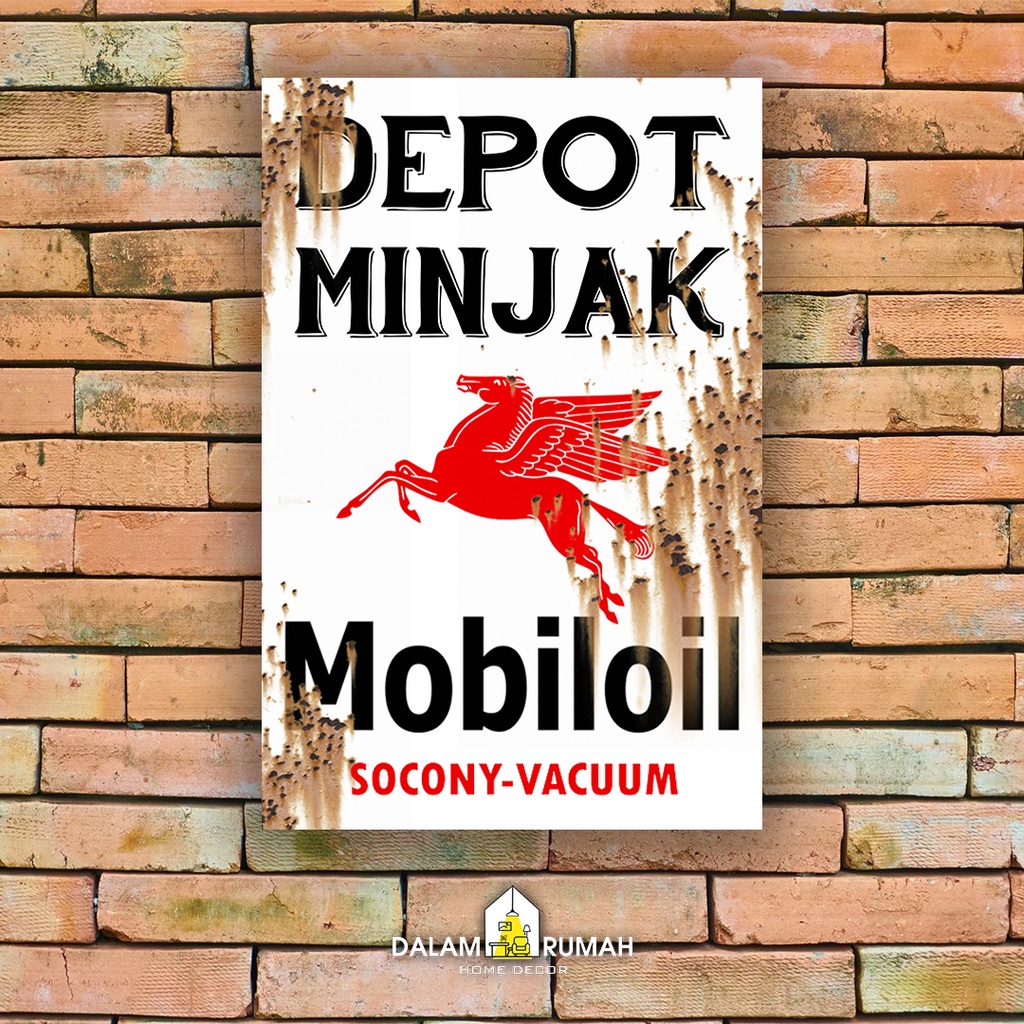 pajangan hiasan dinding kamar wall decor rumah dekorasi iklan jadul vintage mobil oil