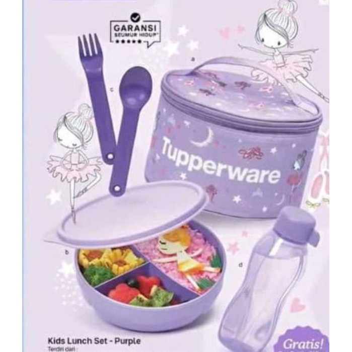 Kids Lunch Set with Bottle 310 ml - Purple