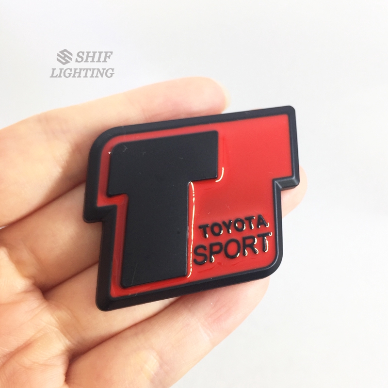 1pc Stiker Emblem / Emblem Motif Logo Toyota Sport Bahan Metal Untuk Bagasi Belakang Mobil