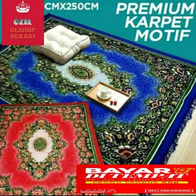 Karpet lantai permadani jaguar motif bunga turki