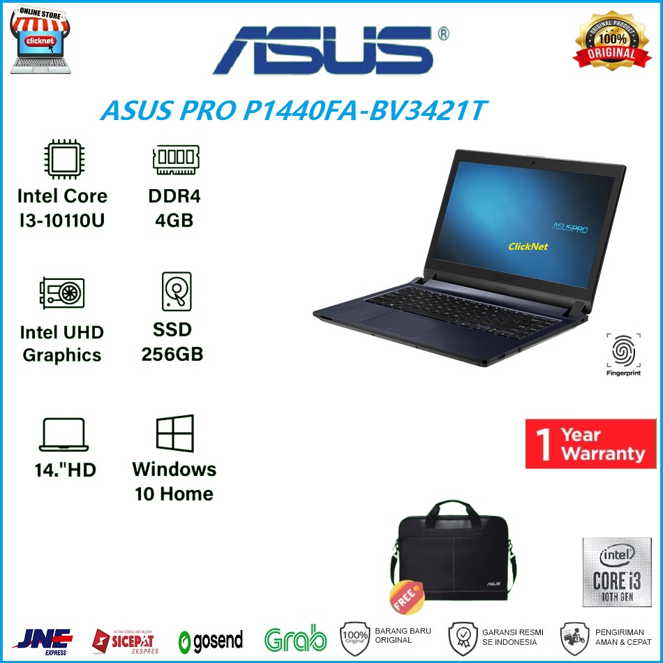 LAPTOP ASUS Pro P1440FA-BV3421T i3-10110U/4GB/256GB SSD WIN10