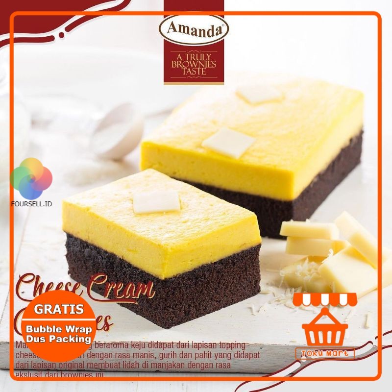 Brownies Amanda CREAM CHEESE (PACKING AMAN) - Amanda Brownies Kukus Oleh Oleh Bandung Kue Bandung