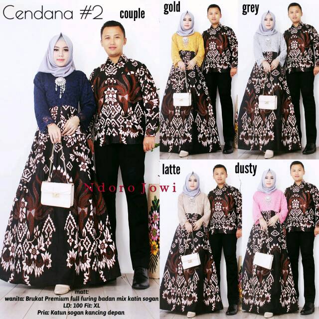 Gamis syari gamis muslim Cendana #2 couple batik couple kebaya modern kebaya brukat