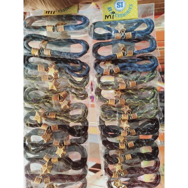 (70gr) 6pcs gelang tangan tali remaja-Bintang 6pcs