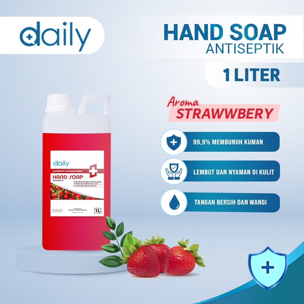 SABUN CUCI TANGAN HAND SOAP DAILY 1 LITER ANTISEPTIC ANTI VIRUS TIDAK LICIN AMAN DI KULIT