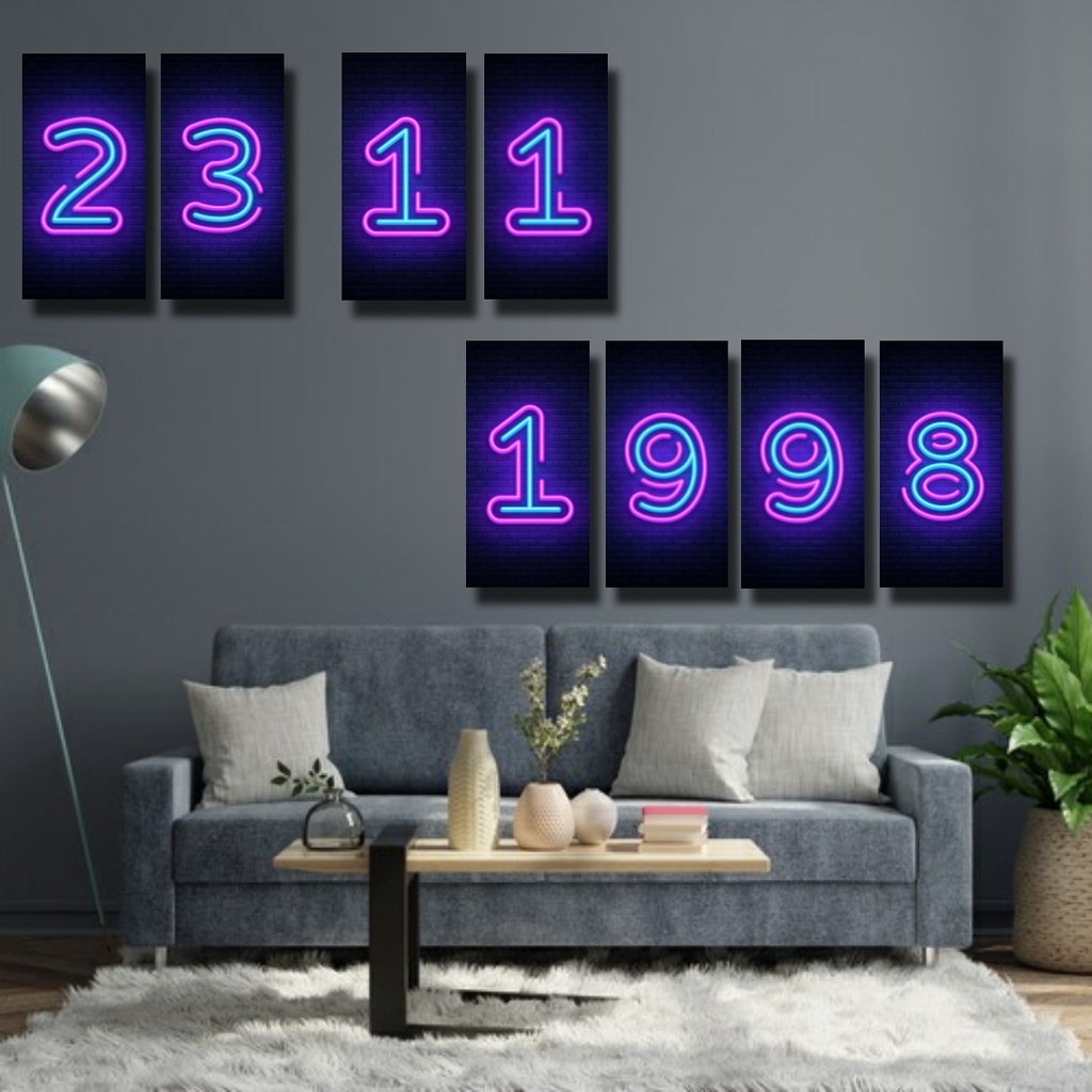 [COD] NEON POSTER KAYU ANGKA/ TANGGAL LAHIR/ TANGGAL PERNIKAHAN / TANGGAL JADIAN/hiasan dinding neon