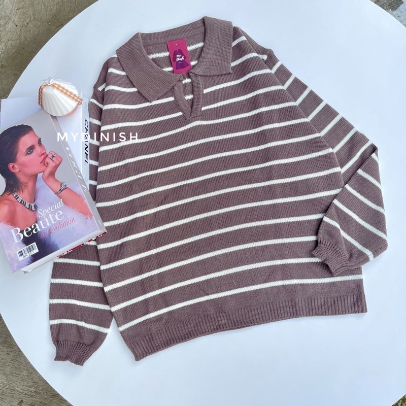 Yaya Knitt Blouse - Atasan Blaster Wanita Berkerah