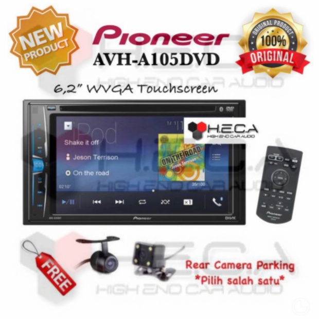 Dijual Promo Pioneer AVH-A105DVD Head Unit Double din Tape Mobil  Camera Limited