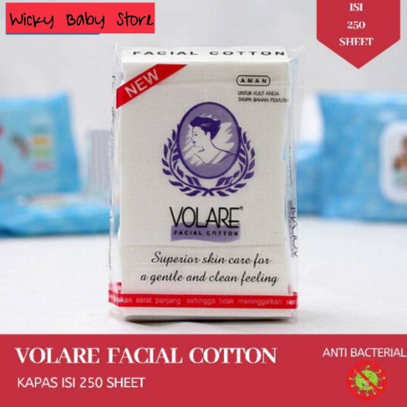 Volare Vacial Cotton Toner Kapas Tipis Isi 250 Lembar
