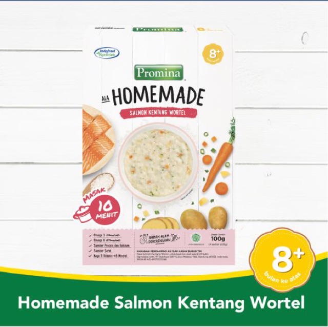 Bubur Bayi Promina Homemade 8 bulan 100 gr: Promina Salmon Kentang Wortel / Promina Ayam Labu Kuning