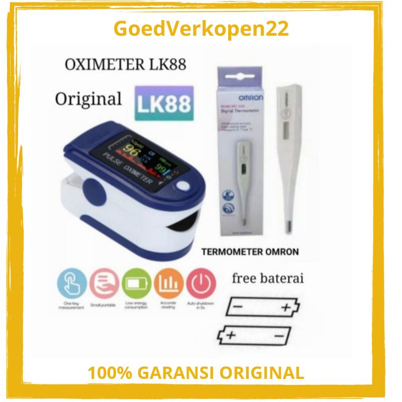 PAKET 2IN1 OXIMETER PULSE FINGERTIP SO-811 THERMOMETER OMRON MC245 Original