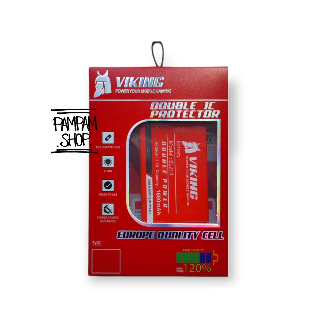 Baterai VIKING Double Power Original Lenovo BL214 A208T A218T A269 A269i A305E A316 A316i Batre Ori