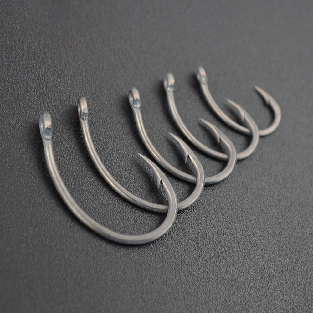 QUINTON Corrosion-resistant Barbed Hooks Durable Carp Fishing Fishing Hooks 8011 with Box Coating High Carbon 50pcs/pack Stainless Steel