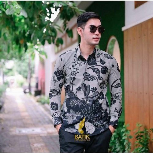 KINJENG MENCOK Kemeja Batik Premium Bahan Katun Sragenan Lapis Furing Hem  Kemeja Baju Batik Pria Cowok Laki Laki Slimfit Full Lapis Furing Lengan Panjang Lengan Pendek