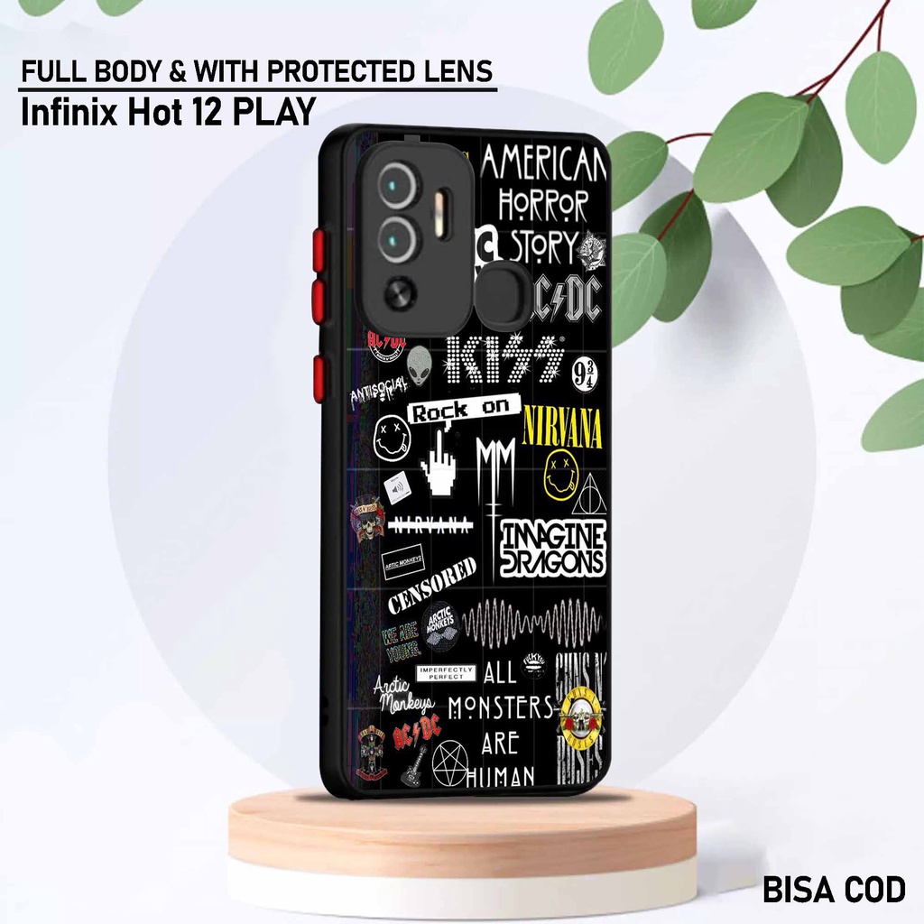 Case Infinix Hot 12 Play - Motif Case [ Aesth Stickernew ] - Hardcase Infinix Hot 12 Play - Softcase
