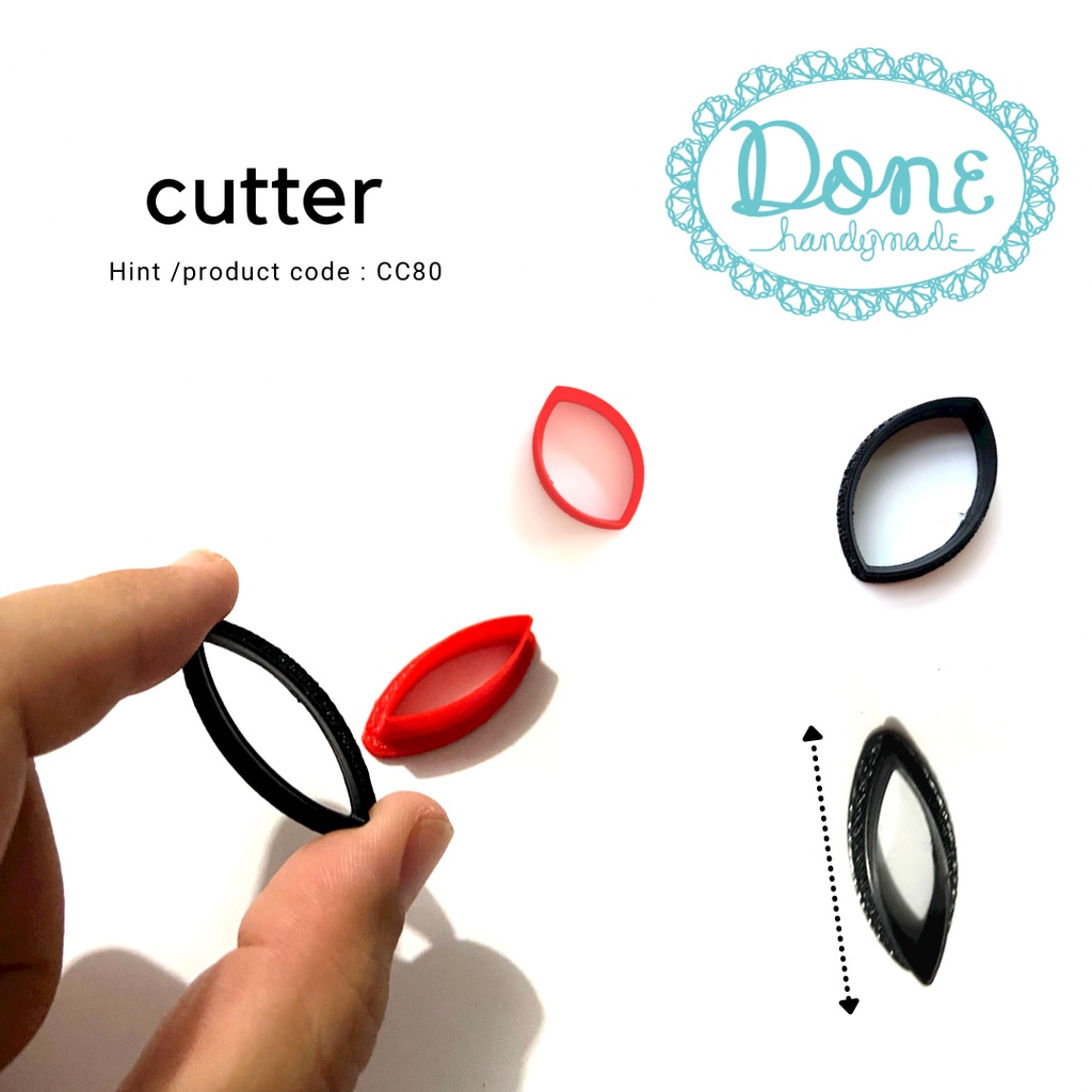 Cetakan clay cookie cutter elips eye shape alat kerajinan tangan Cc80 cetakan fondant cetakan anting jewalry cutter