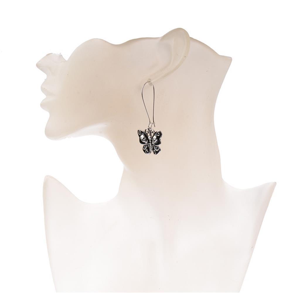 Suyo 1pasang Hook Menjuntai Anting Gothic Punk Drop Butterfly