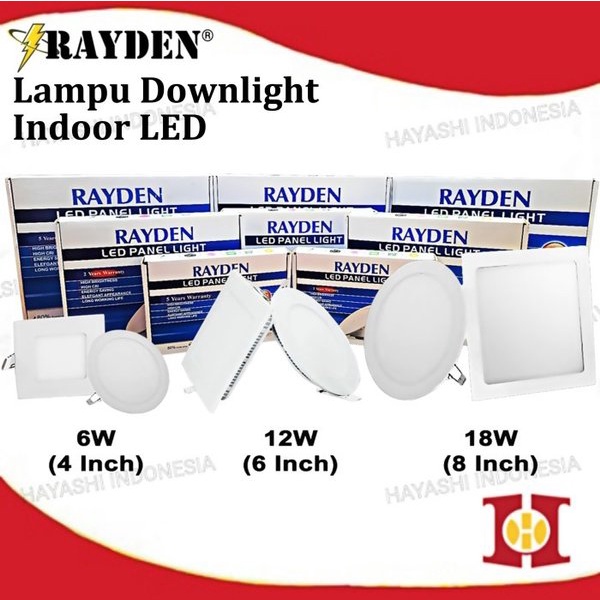 Lampu Downlight 6W 12W 18W Lampu LED Panel Light Indoor Rayden