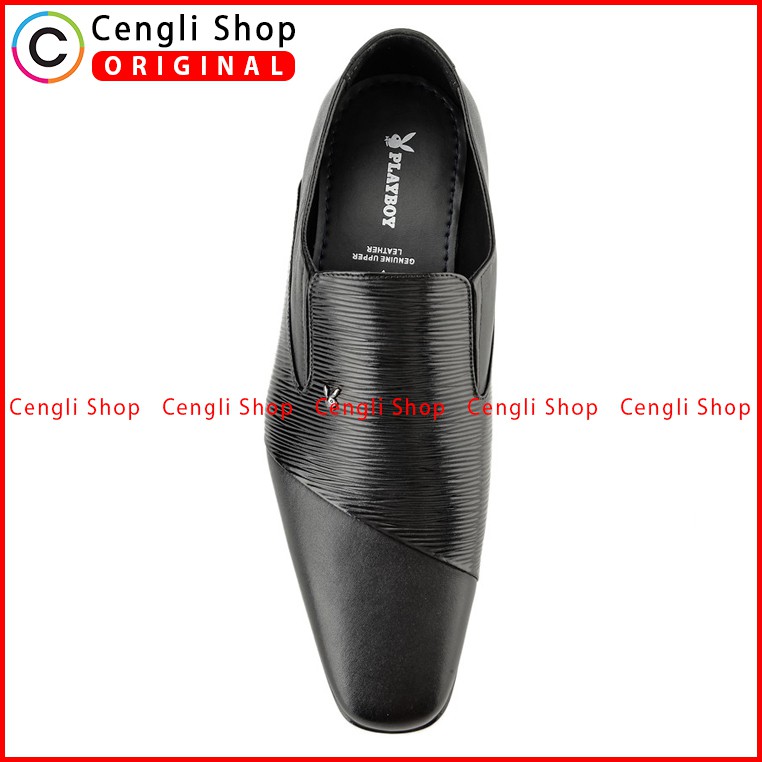 PLAYBOY SEPATU KERJA KANTOR PRIA BRANDED ORIGINAL TERBARU HITAM PL57
