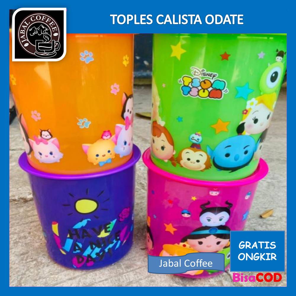 Toples Makanan Warna Warni 600 Gram / Calista Odate Motif Colour / Tempat Penyimpan Makanan