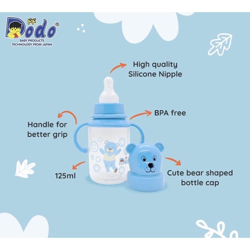 Dodo Botol Bear With Handle 125ml - Botol Susu Murah