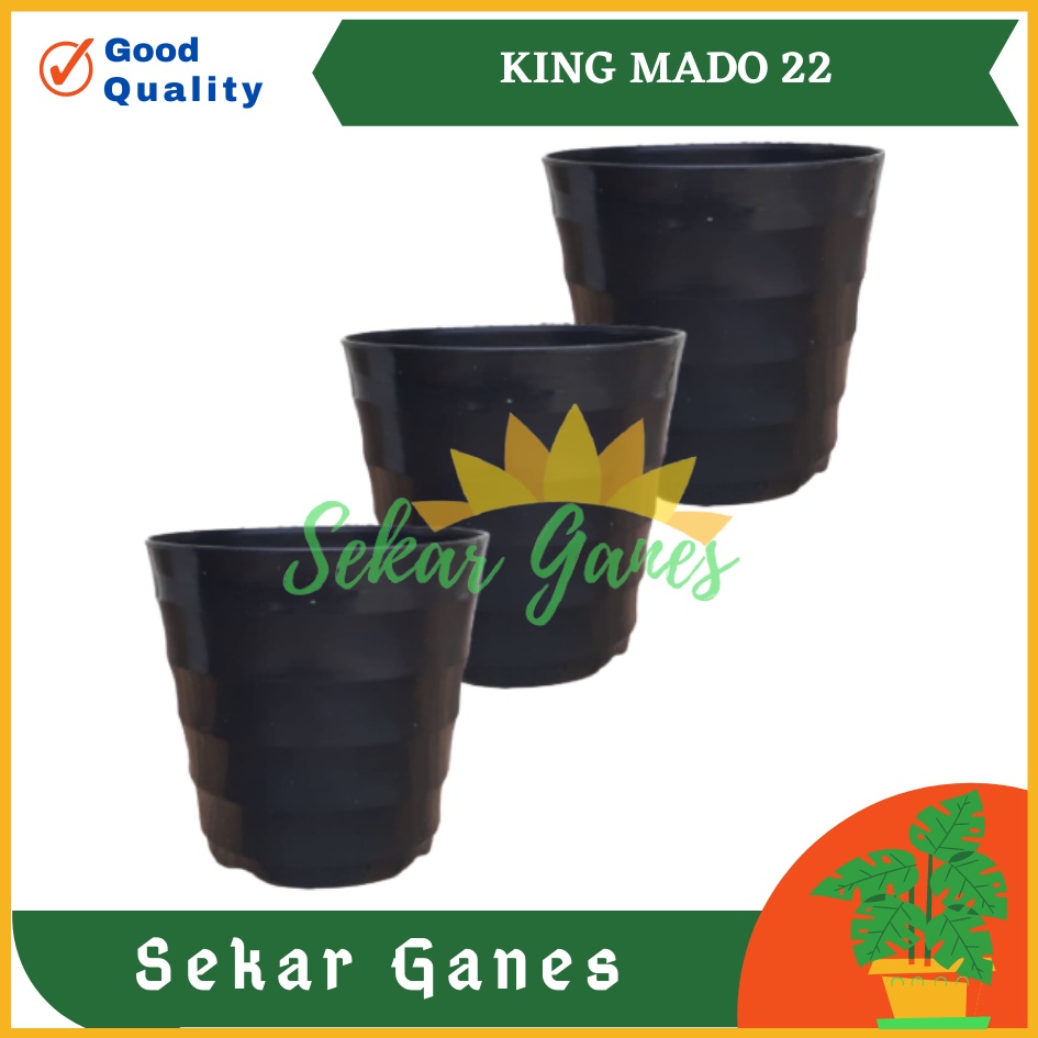 Sekarganes Pot King Mado 22 Hitam Da 18 Cm By Garden Of Love Pot Plastik Murah Lucu Mirip Pot Tawon 18 21 Putih