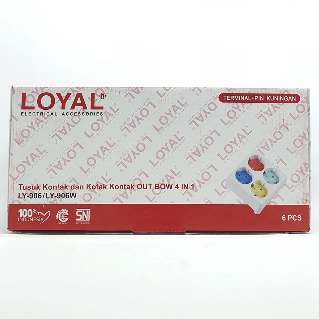 @6 Pcs (1 Kotak) LY-906 CREAM Loyal Stop Kontak Arde 4 In 1 Cream / Colokan 4 Lubang 4in1 Cream