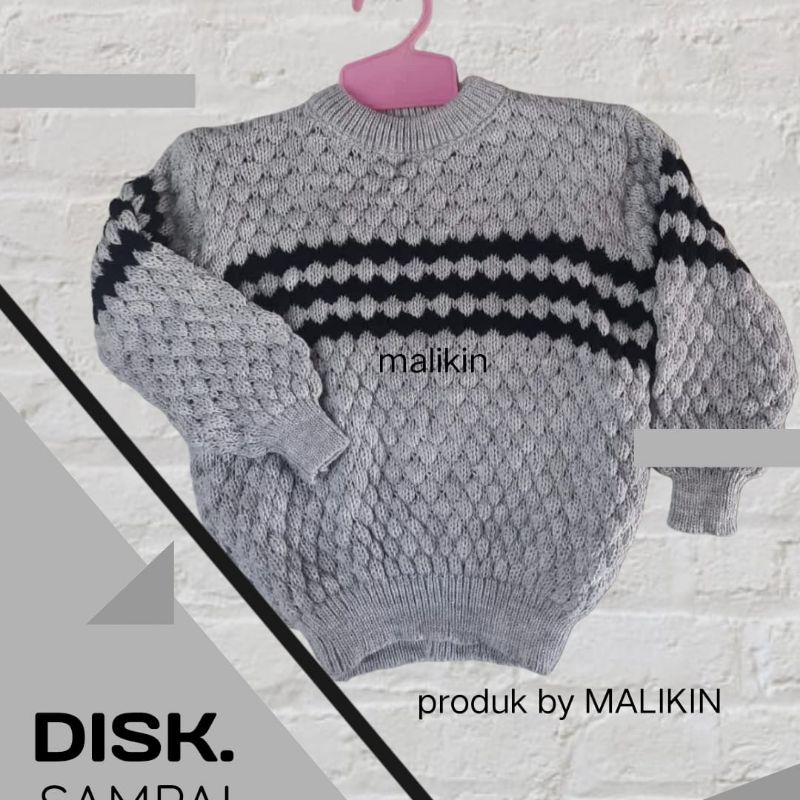 SWEATER NANAS ANAK STRIPE MALIKIN 2-4 TAHUN UNISEX / SWEATER ANAK POLET MALIKIN PEREMPUAN DAN LAKI LAKI / SWEATER ANAK RAJUT