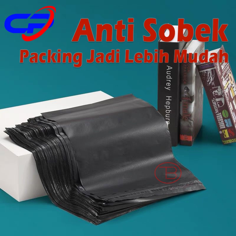 100pcs Kantong Plastik Packing Online Shop LDPE Polymailer Hitam 50 micro Tebal Termurah