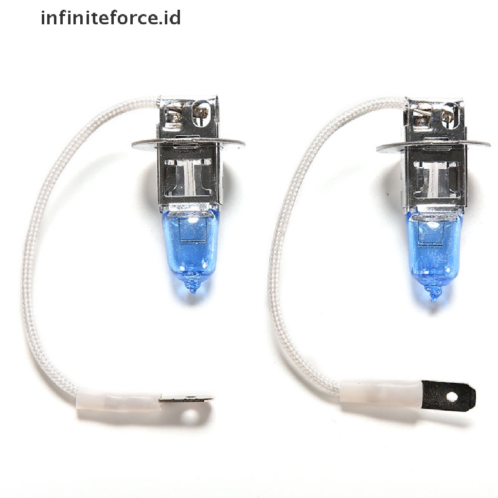 (Infiniteforce.Id) 2pcs Lampu Depan Halogen H3 Super Terang 12v 55w Warna Putih Untuk Mobil