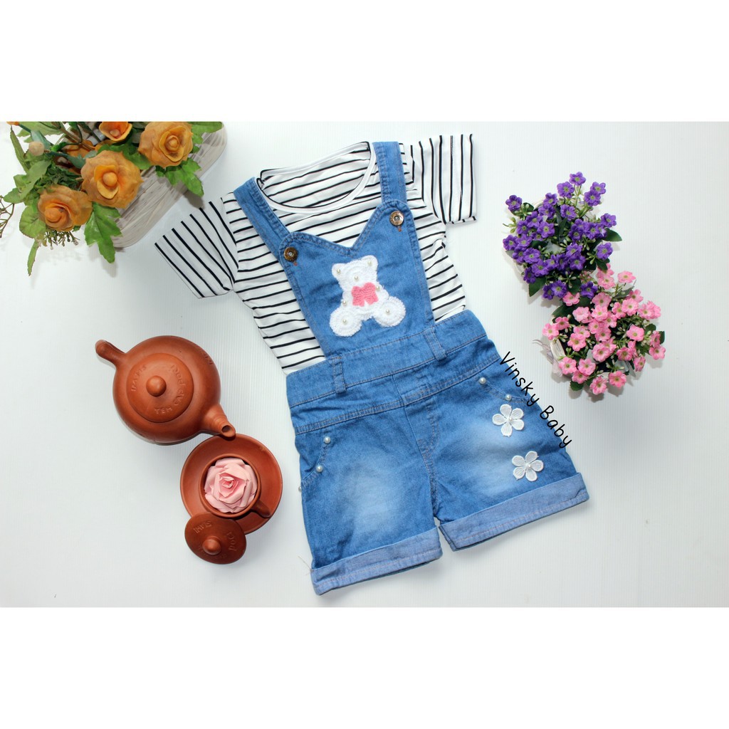  Baju  Anak  Perempuan  Baju  Kodok  Jeans Overall Denim Levis 