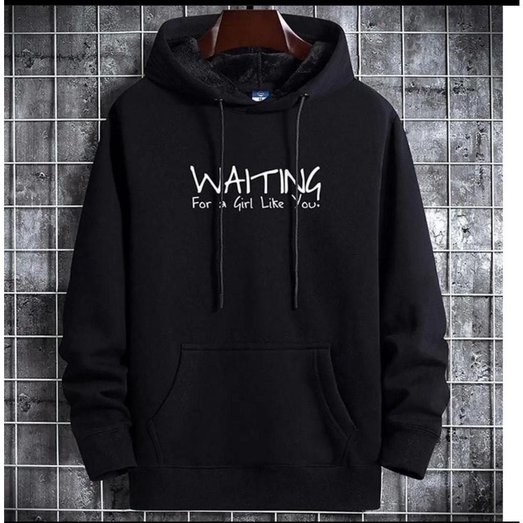 HOODIE PRIA WAITING FOR / HOODIE PRIA TEBAL