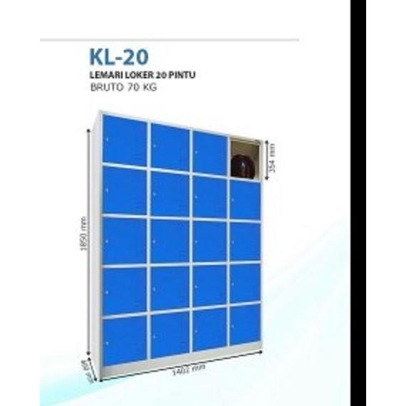 LOKER BESI 20 PINTU TEMPAT PENYIMPANAN BESI KOZURE KL 20